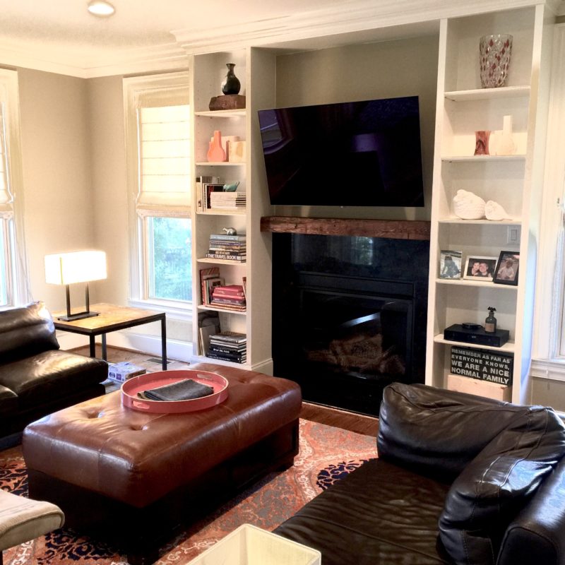 Before/After :: Custom Fireplace Surround and Storage